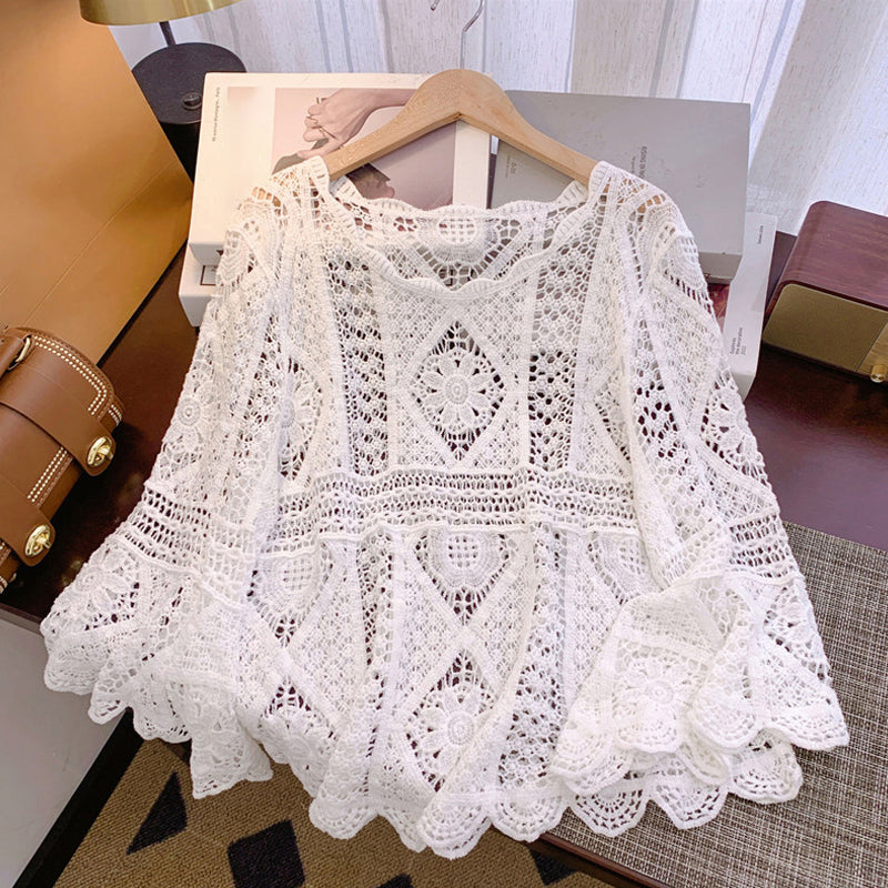 🌸New arrival 40% OFF!🌸Crochet Open Knit Flower Pattern Top