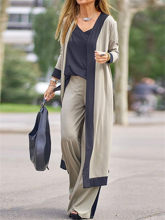 ๐ฅ Stylish Casual Womenswear ๐ 3 Piece Set (Soft Vest, Long Sleeve Cardigan Top + High Waisted Pants)