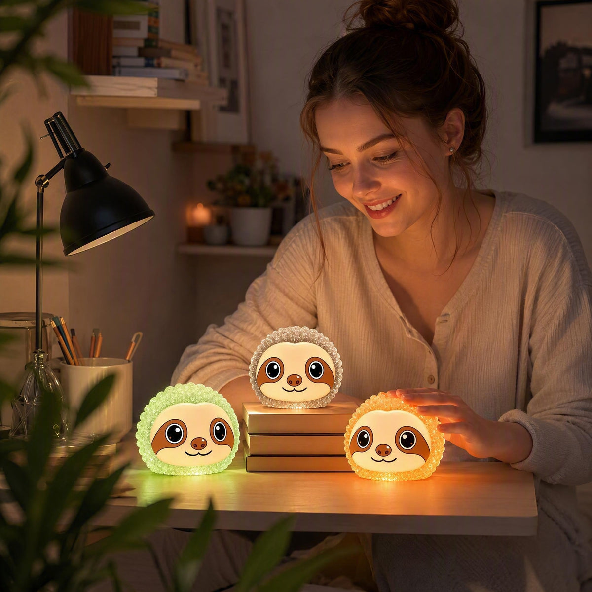 Bluetooth Speaker Night Light, 3 Colors Adjustable LED Lamp, Portable Touch Control Bedside Atmosphere Lamp for Bedroom Home Party Decor