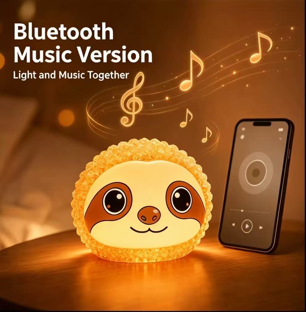 Bluetooth Speaker Night Light, 3 Colors Adjustable LED Lamp, Portable Touch Control Bedside Atmosphere Lamp for Bedroom Home Party Decor