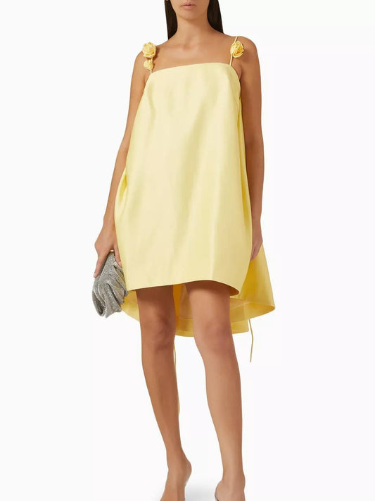 Backless 3D Rose Mini Dress