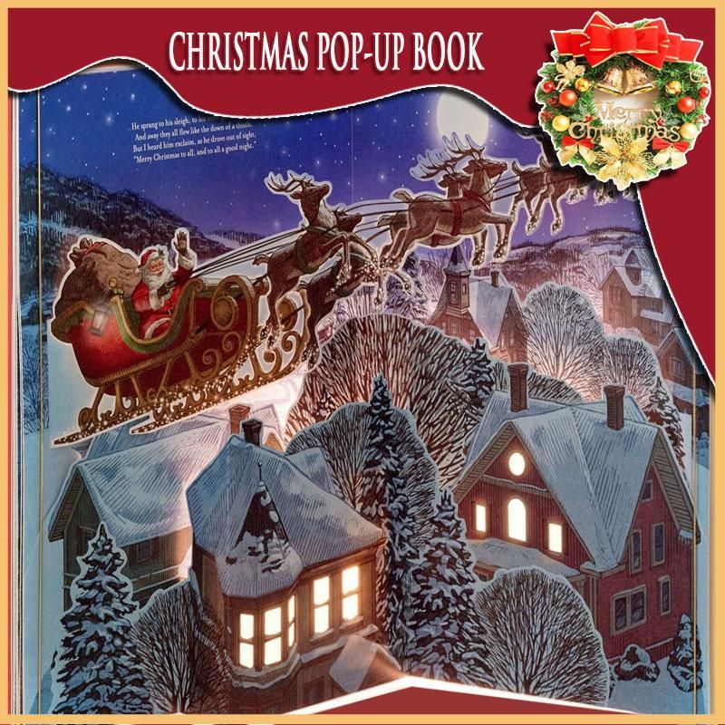 🎁2026 Best Christmas Gifts For Kids-Night Before Christmas Pop-Up Book(Light & Sound)
