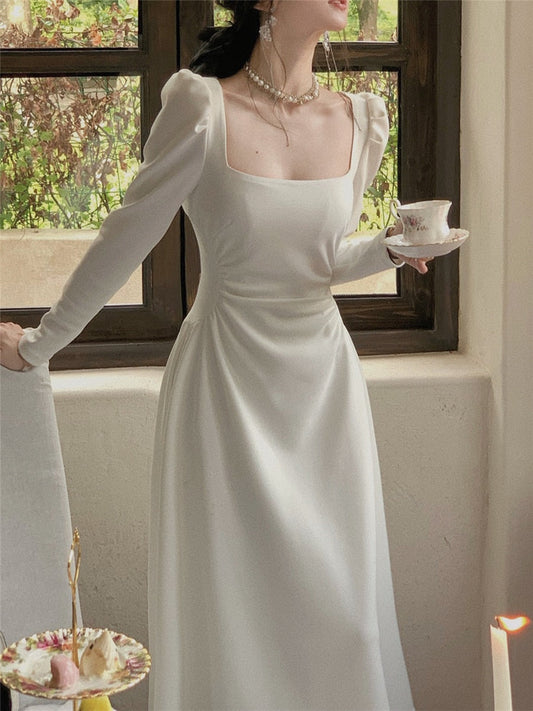 Solid Color Vintage Party Dress