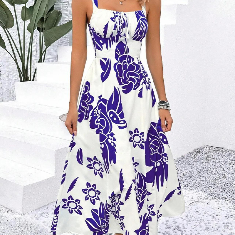 ⏳Limited-time 60% off⏰Women's Floral Print Spaghetti Strap Dress🌿👗