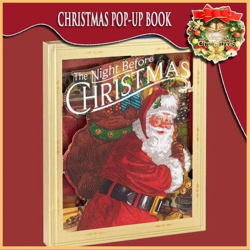 🎁2026 Best Christmas Gifts For Kids-Night Before Christmas Pop-Up Book(Light & Sound)