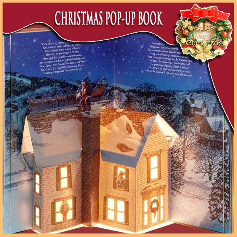🎁2026 Best Christmas Gifts For Kids-Night Before Christmas Pop-Up Book(Light & Sound)