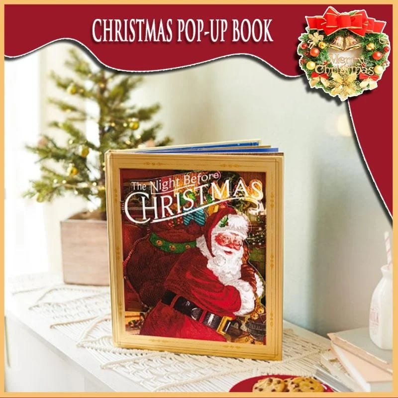 🎁2026 Best Christmas Gifts For Kids-Night Before Christmas Pop-Up Book(Light & Sound)